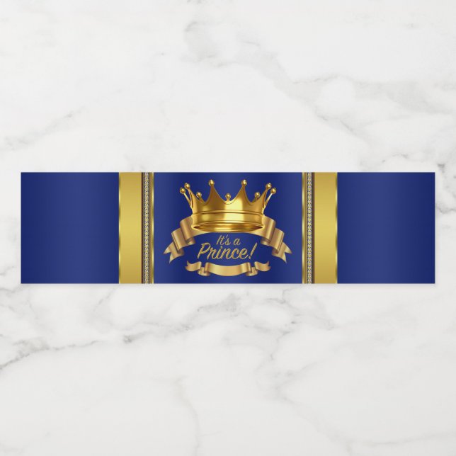 Prince Baby Dusche Wasserflaschen Etiketten (Einzelnes Label)