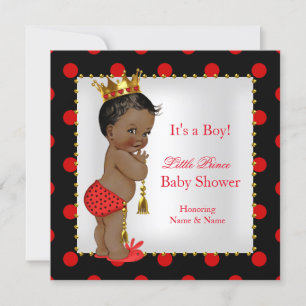 Prince Baby Duwer Red Black Boy Ethnic Einladung