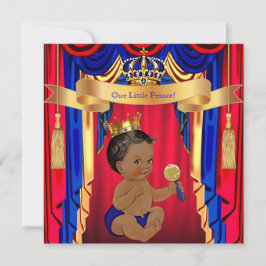 Prince Baby Duwer Red Blue Gold Ethnic Einladung