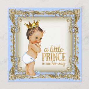 Prince Baby Shower Baby Blue Einladung