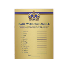 Prince Baby Shower Games Prince Word Scramble Notizblock
