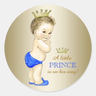 Prince Baby Shower Runder Aufkleber