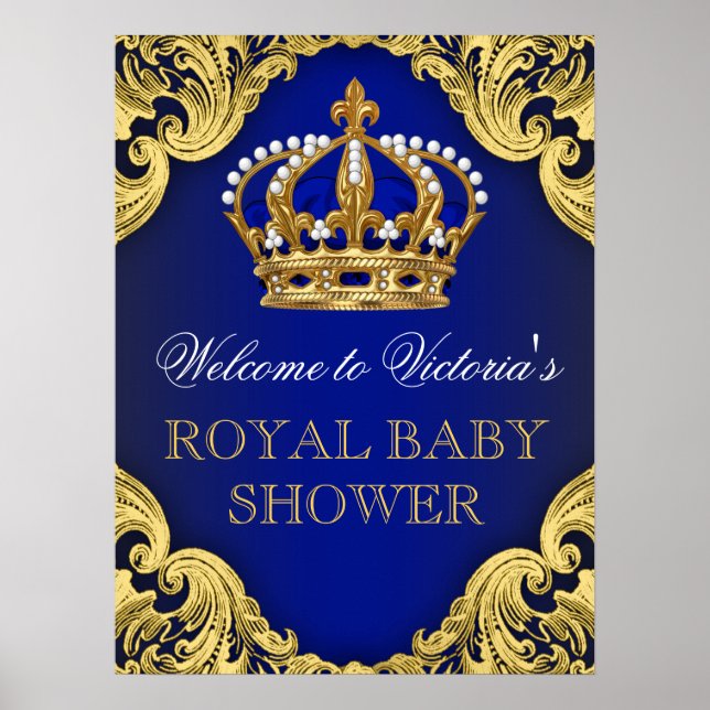 Prince Baby Shower Sign Poster (Vorne)