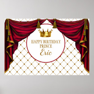 Prince Backdrop, Prince Party Red und Gold Poster
