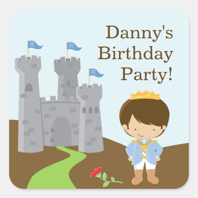 Prince Birthday Party Sticker (Vorderseite)