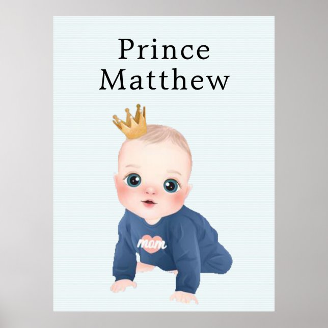 Prince Cartoon Character Baby Boy Poster (Vorne)