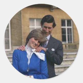 Prince Charles und Princess Diana Runder Aufkleber