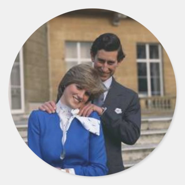 Prince Charles und Princess Diana Runder Aufkleber (Vorderseite)