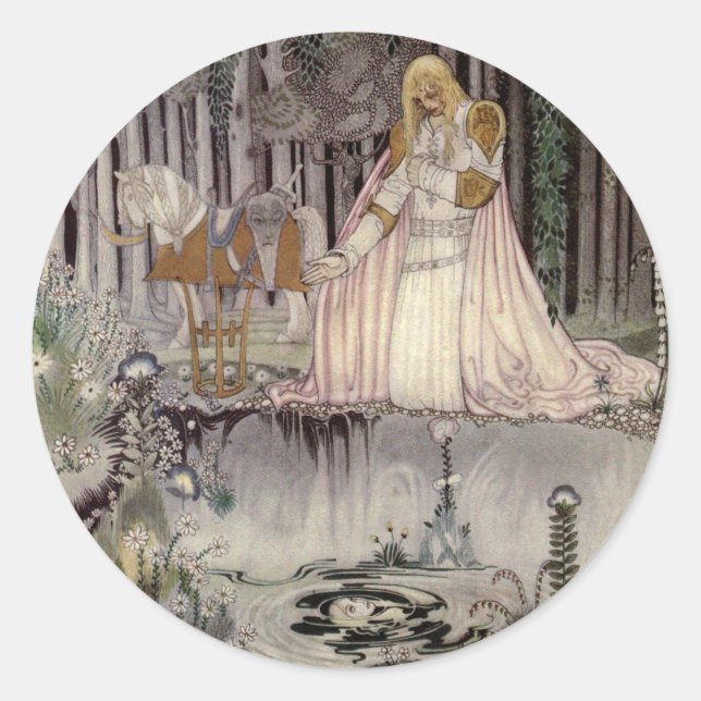 Prince Charmand Face im Pool Runder Aufkleber (Vorderseite)