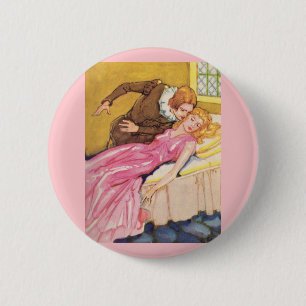 Prince Charming küsst Schlaf Schönheit Button