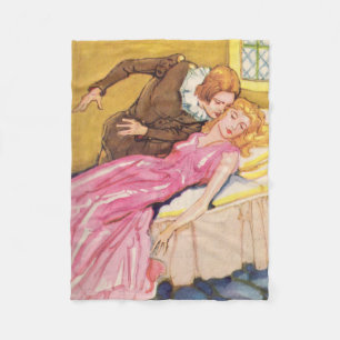 Prince Charming küsst Schlaf Schönheit Fleecedecke