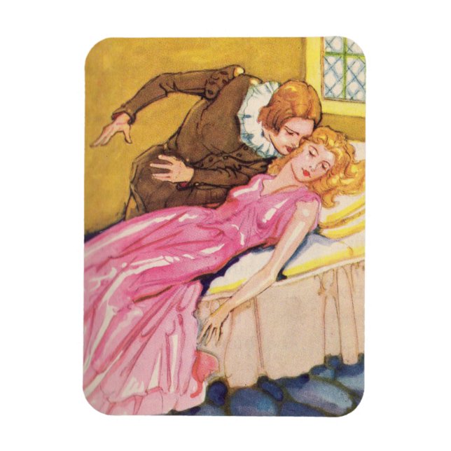 Prince Charming küsst Schlaf Schönheit Magnet (Vertikal)
