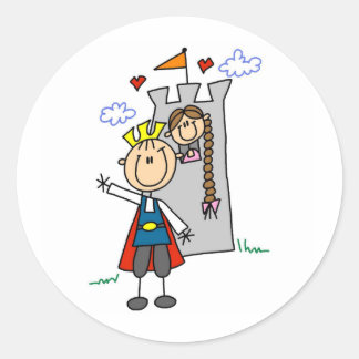 Prince Charming rettet Rapunzel-Aufkleber Runder Aufkleber