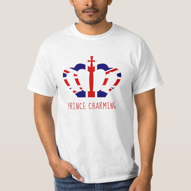 Prince Charming | Union Jack Crown | Funny T-Shirt (Vorderseite)