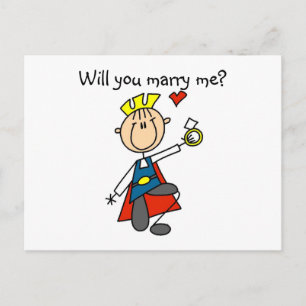 Prince Charming wirst du mich heiraten Postkarte