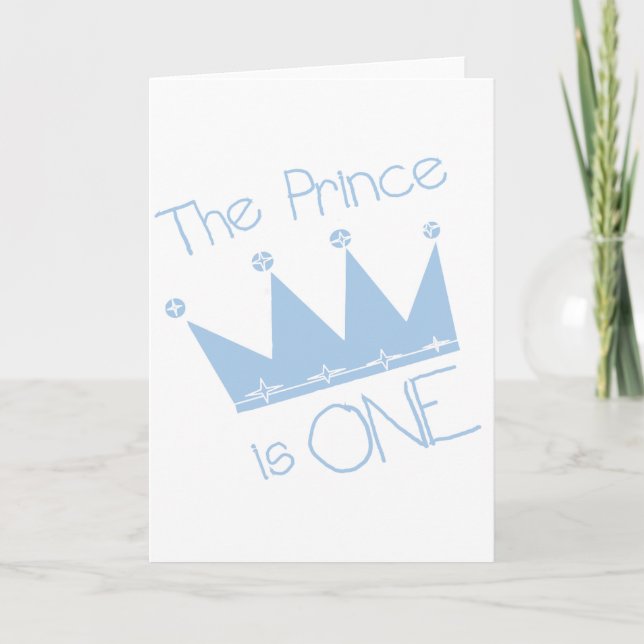 Prince Crown 1st Birthday Tshirts und Geschenke Karte (Vorderseite)