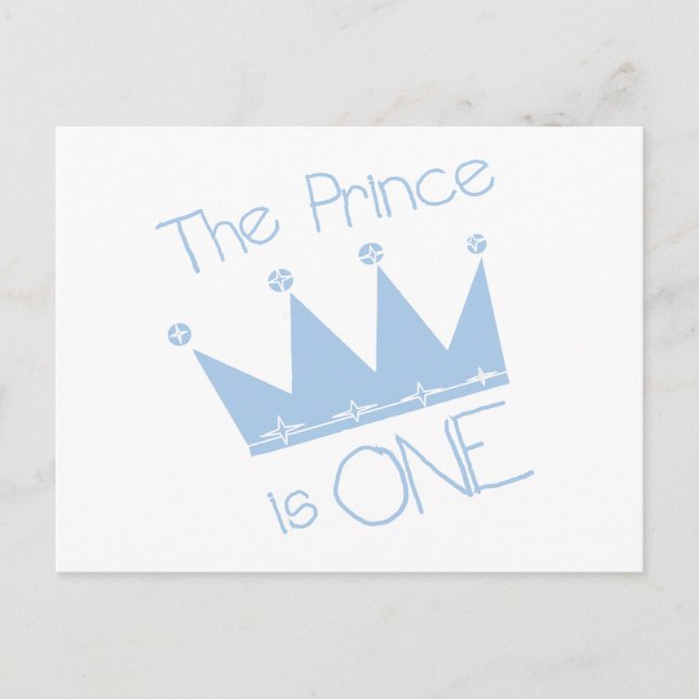 Prince Crown 1st Birthday Tshirts und Geschenke Postkarte (Vorderseite)