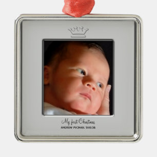 Prince Crown Baby Boy Erstes Weihnachtsfest Foto Ornament Aus Metall