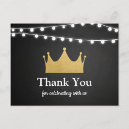 Prince Crown | Baby Dusche Gold Foil | Vielen Dank Postkarte