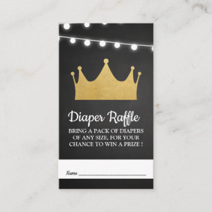 Prince Crown   Babydusche Gold Foil Windeln Raffle Begleitkarte