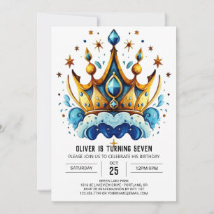 Prince Diamond Birthday Crown Einladung