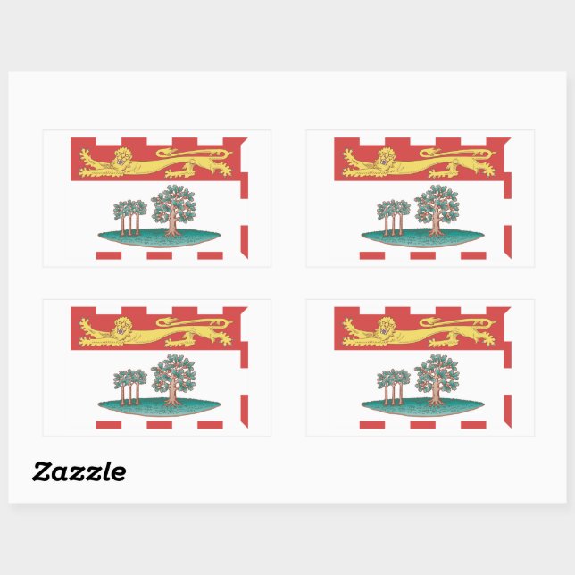 Prince Edward Island Flags Graphic Rechteckiger Aufkleber (Blatt)