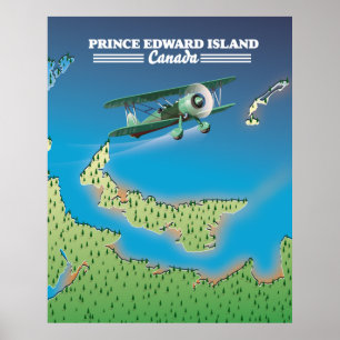 Prince Edward Island, Kanada Karte. Poster