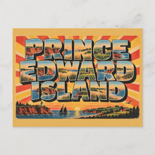 Prince Edward Island Rote Klippen Grüne Hügel Kuns Postkarte