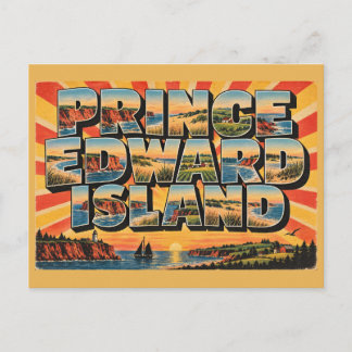 Prince Edward Island Rote Klippen Grüne Hügel Kuns Postkarte