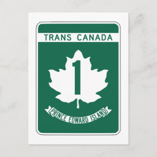 Prince Edward Island, Trans-Canada Highway Sign Postkarte