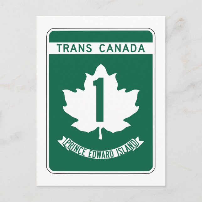 Prince Edward Island, Trans-Canada Highway Sign Postkarte (Vorderseite)