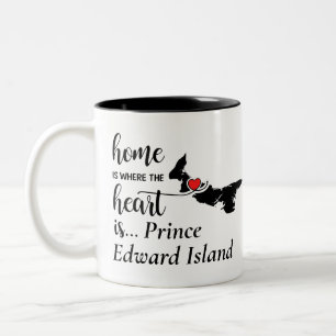 Prince Edward Island Zuhause ist das Herz Zweifarbige Tasse