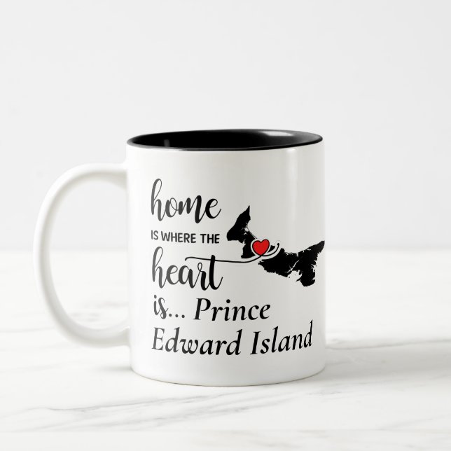 Prince Edward Island Zuhause ist das Herz Zweifarbige Tasse (Links)
