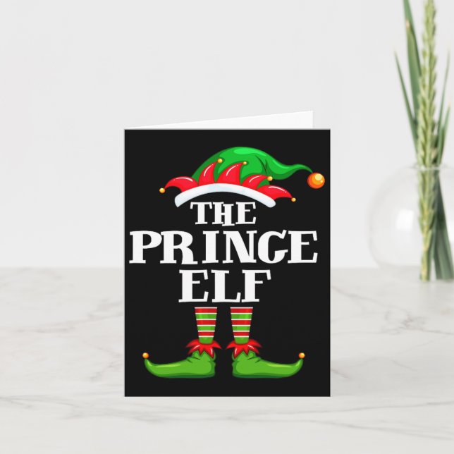 Prince Elf Matching Family Group Weihnachten Party Karte (Vorderseite)