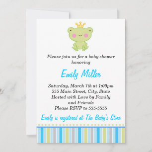 Prince Frog Baby Boy Dusche Einladung