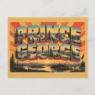Prince George BC Flüsse Borealer Wald Kunst Postkarte