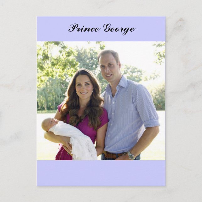 Prince George Kate William Royal Baby Postkarte (Vorderseite)