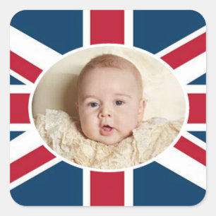 Prince George - William & Kate Quadratischer Aufkleber
