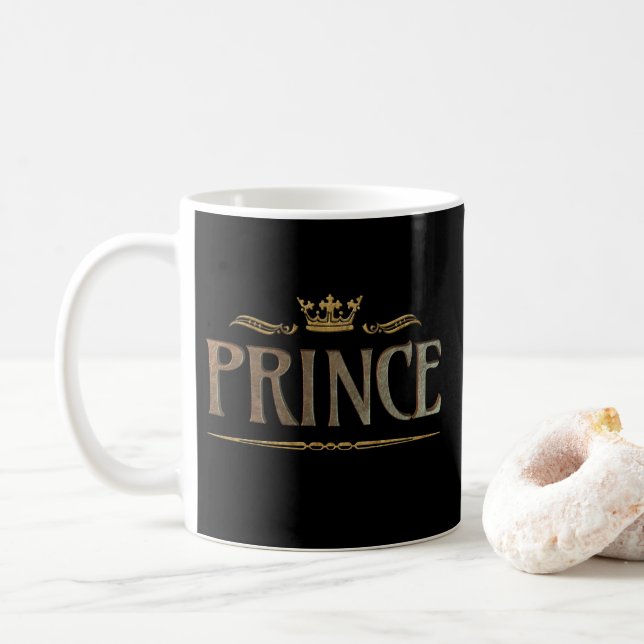 PRINCE - Große mittelalterliche Königliche Krone Kaffeetasse (Mit Donut)