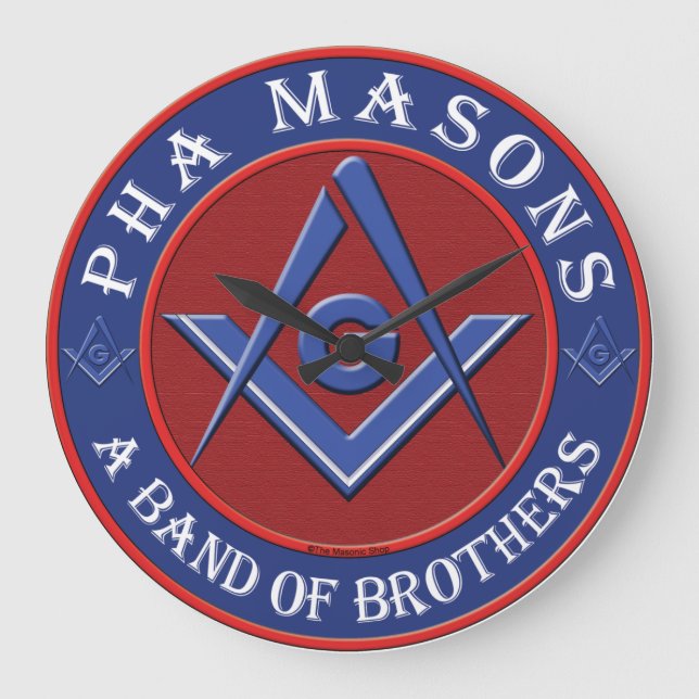 Prince Hall Masons Große Wanduhr (Vorderseite)