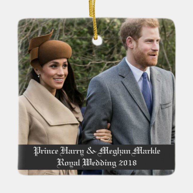 Prince Harry & Meghan Markle Royal Wedding 2018 Keramikornament (Vorderseite)