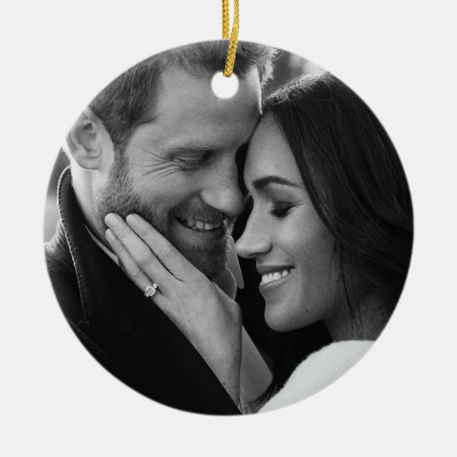 Prince Harry und Meghan Markle Keramik Ornament (Vorne)