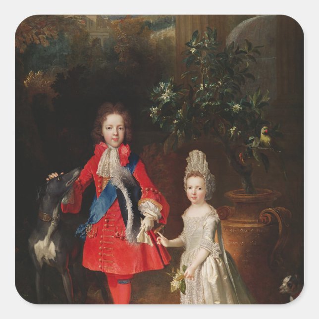 Prince James Francis Edward Stuart Quadratischer Aufkleber (Vorderseite)