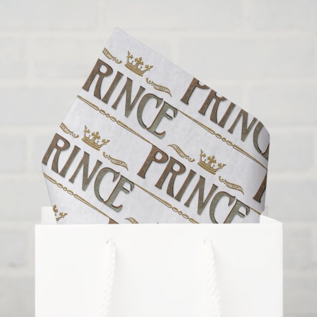 PRINCE Lettering - Elegante Rich Royal Crown Seidenpapier (Geschenktüte)