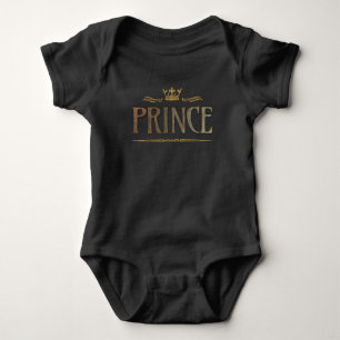 Prince Lettering - Gold Luxus Royal Krone Sohn Baby Strampler