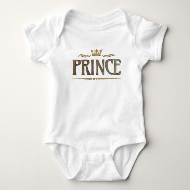 Prince Lettering - Große Mittelalterliche Königlic Baby Strampler (Vorderseite)