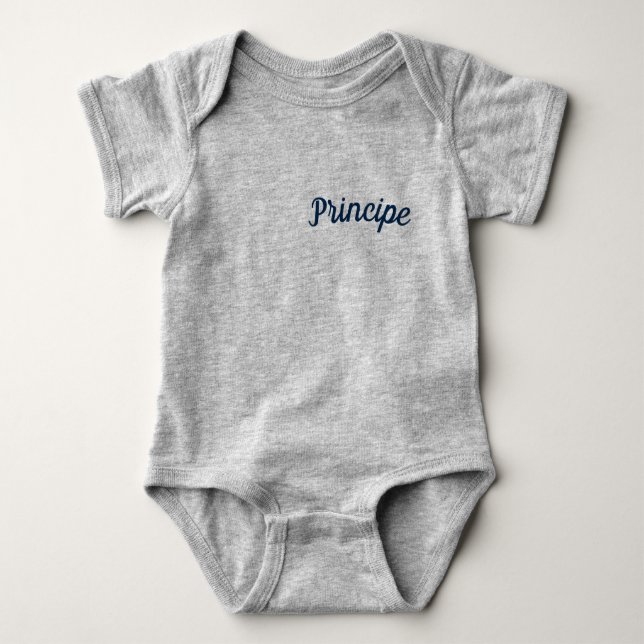 Prince Mammaprada Baby Bodysuit Gray Strampler (Vorderseite)