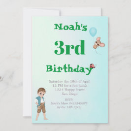 Prince Niedlich Blue Mouse Age Birthday Einladung