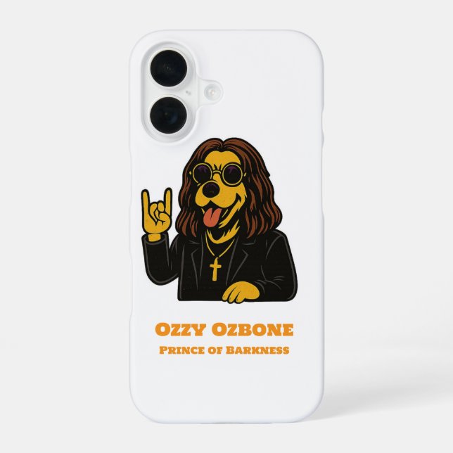 Prince of Barkness Funny Rock  Dog Phone Case iPhone 16 Hülle (Rückseite)