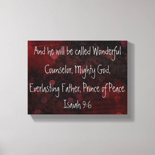 Prince of Peace Bible verse Isaiah 9:6 Leinwanddruck (Vorderseite)